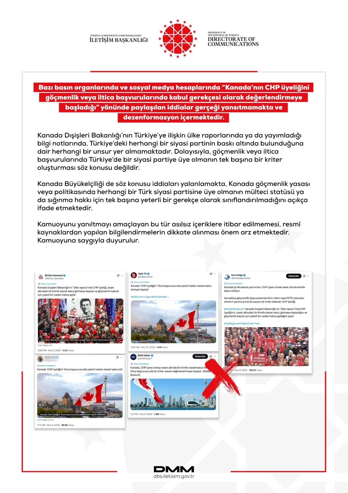 DMM’den Dezenformasyon Açıklaması