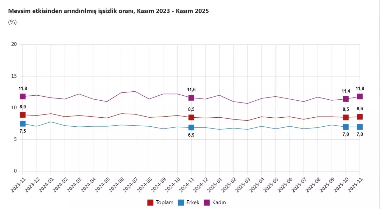 Kasım 2025 İşsizlik Raporu: %8,6
