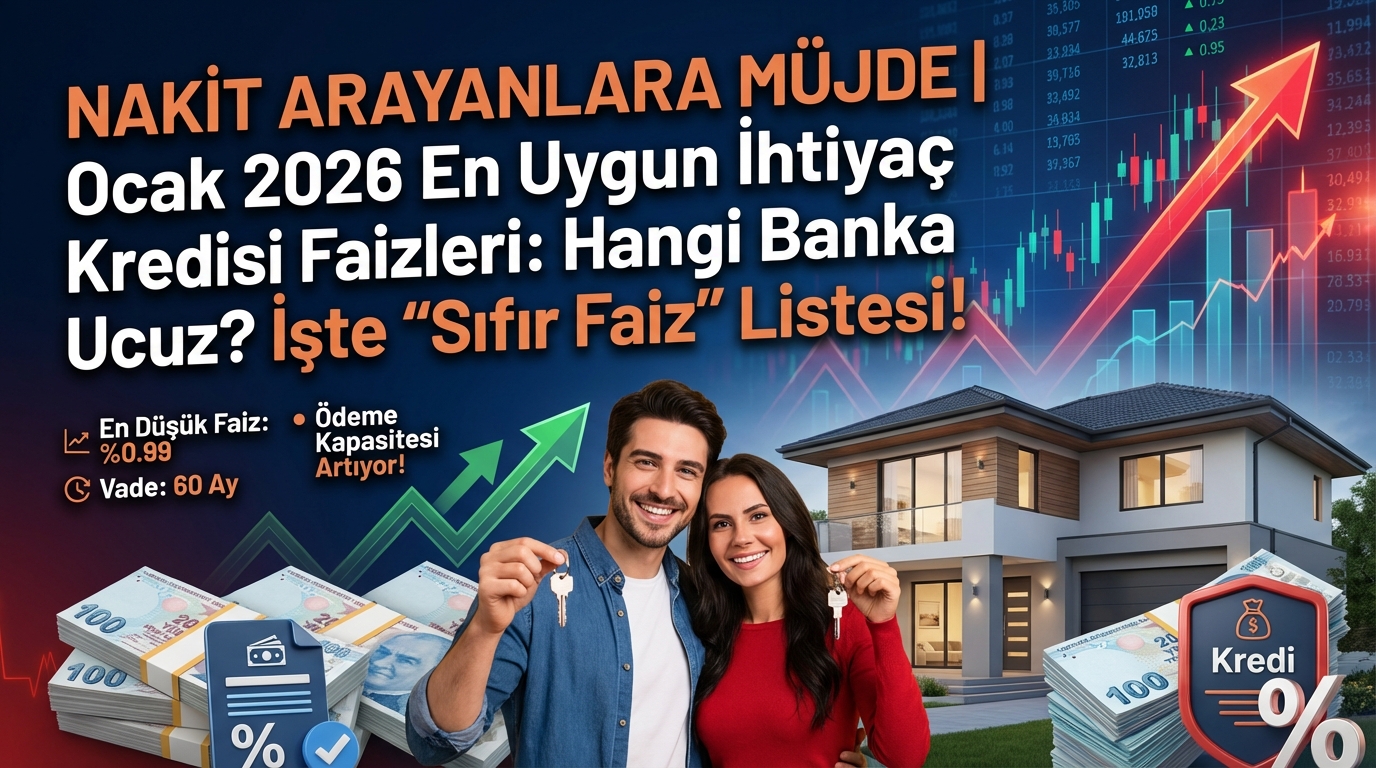 NAKİT ARAYANLARA MÜJDE | En Uygun İhtiyaç Kredisi Faiz Oranları Ocak 2026: Hangi Banka Daha Ucuz? İşte “Sıfır Faizli” Liste!